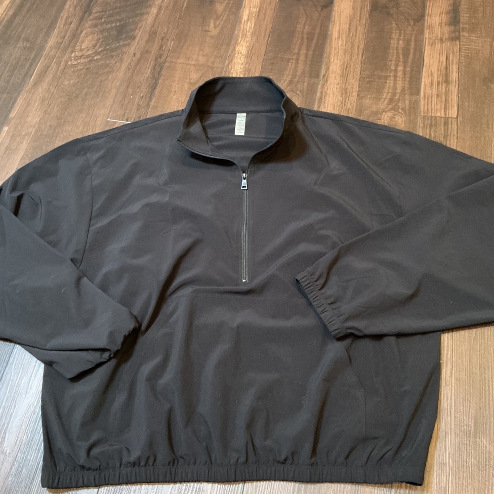 Beyond Yoga Quarter Zip Pullover Jacket Black Mock Neck Activewear Medium M